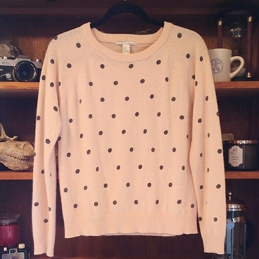 Forever 21 Light Pink Polkadot Sweater
